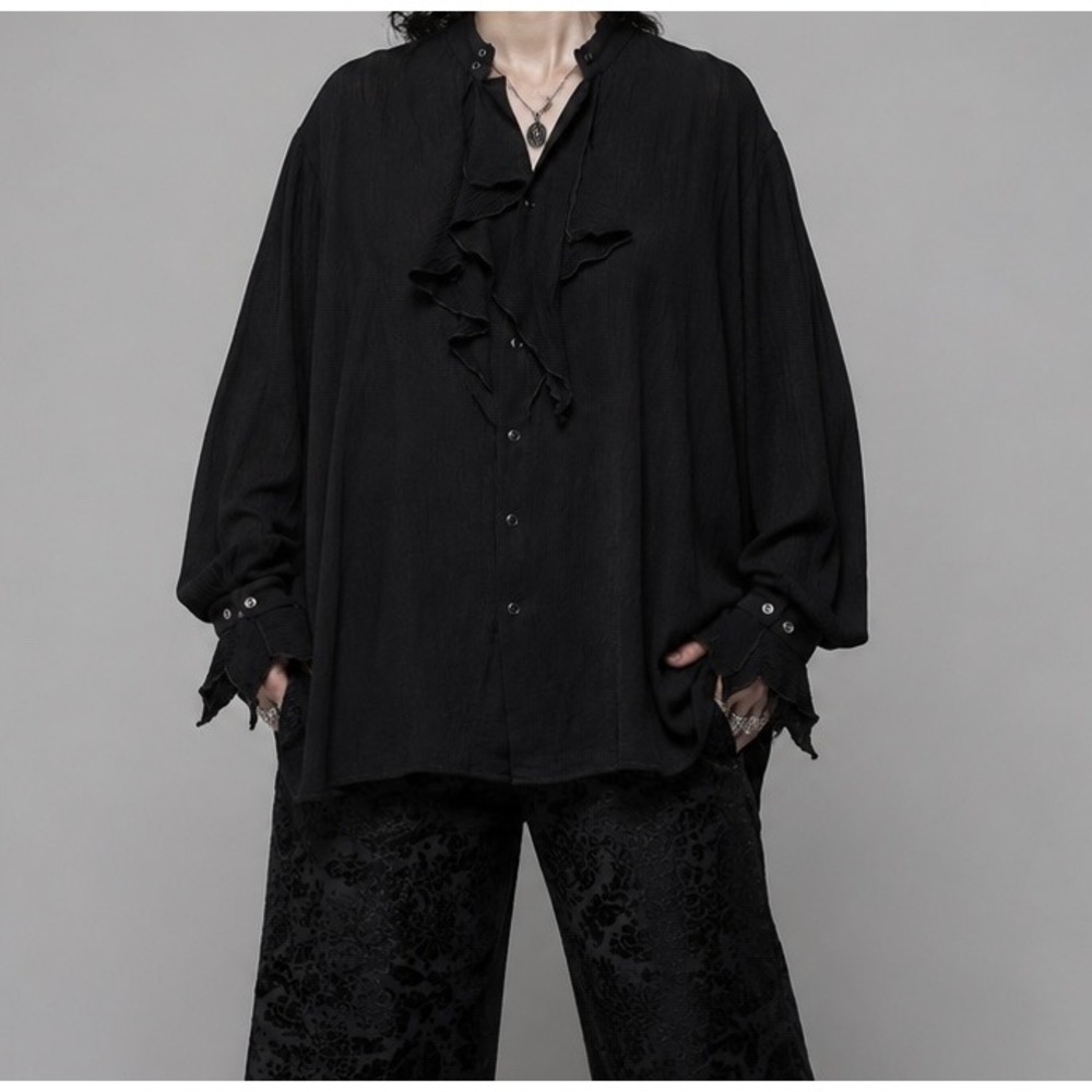Vintage Shrine of Hollywood Top Womens XXL Goth Victorian Steampunk Jabot Pirate